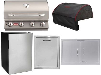 Bull 5-Piece Lonestar Select 30-Inch 4-Burner Gas Grill Outdoor Kitchen Package