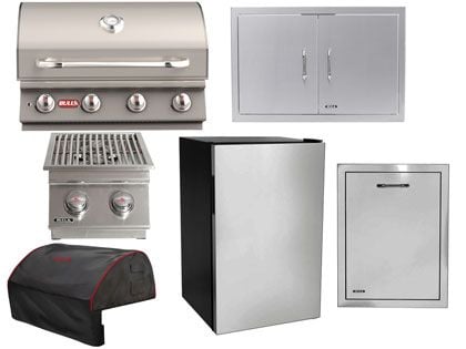 Bull 6-Piece Lonestar Select 30-Inch 4-Burner Gas Grill Outdoor Kitchen Package