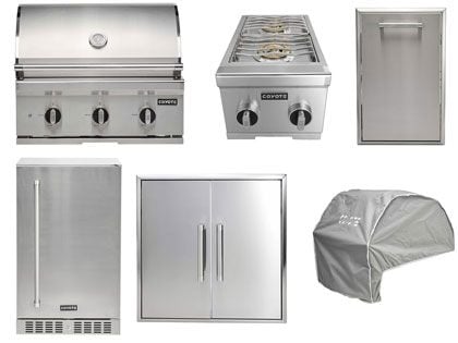 Coyote 5-Piece C-Series 30-Inch 3-Burner Gas Grill Outdoor Kitchen Package