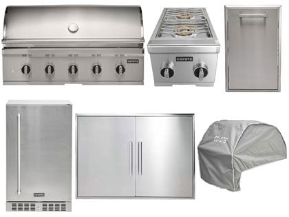 Coyote 6-Piece CL-Series 42-Inch 5-Burner Gas Grill Outdoor Kitchen Package