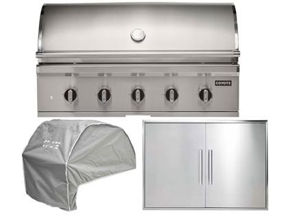 Coyote 3-Piece CL-Series 42-Inch 5-Burner Gas Grill Outdoor Kitchen Package