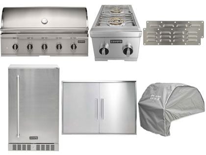 Coyote 7-Piece CL-Series 42-Inch 5-Burner Gas Grill Outdoor Kitchen Package