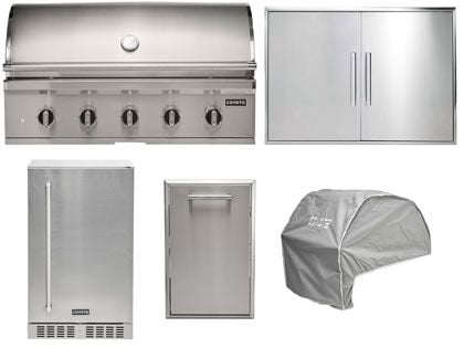 Coyote 5-Piece CL-Series 42-Inch 5-Burner Gas Grill Outdoor Kitchen Package