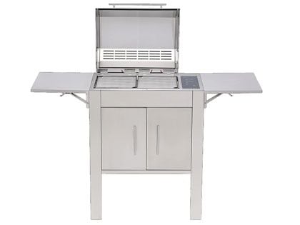 Kenyon Texan 2-Zone 3000 Watt 240V IntelliKEN Touch Control Electric Grill & Stand with Single Piece Lid