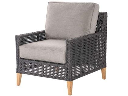 Cannes Teak Rope Arm Stationary Lounge Chair with Sunbrella Cushions