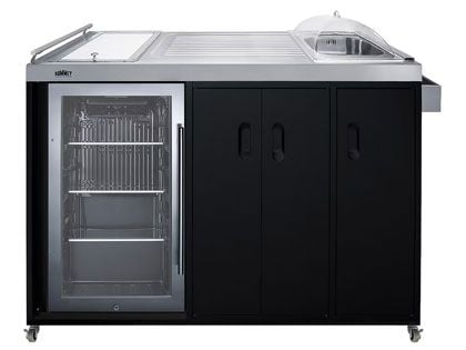 Summit Portable Outdoor Stainless Steel Weatherproof Kitchenette Refrigerator