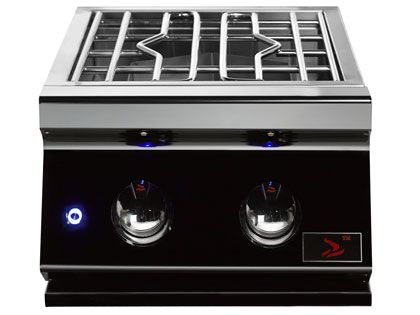 Whistler Built-In Gas Power Burner with Lid - Black Stainless Steel