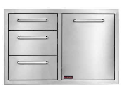 Whistler 33-Inch Stainless Steel Triple Drawer and Trash Can/Propane Tank Drawer