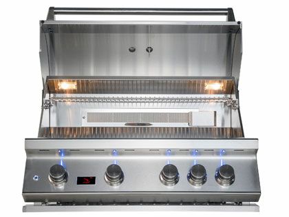 Whistler 34-Inch 4-Burner Built-In Gas Grill With Rear Infrared Burner, Grill Lights, Rotisserie Kit & Cover