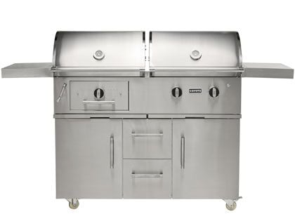 Coyote 50-Inch Gas & Charcoal Dual Fuel Hybrid Grill with Cart