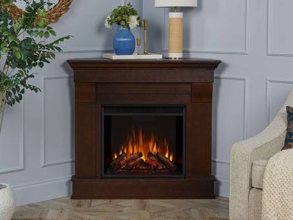 Chateau Corner 41-Inch Electric Fireplace TV Stand in Espresso