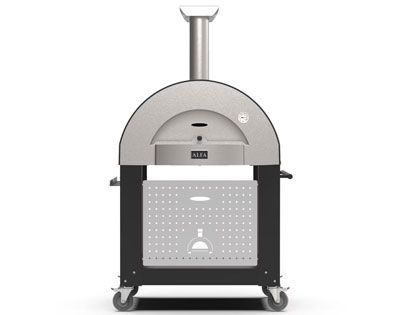 Alfa Classico 2 Pizze 38-Inch Wood Pizza Oven and Oven Base - Grey