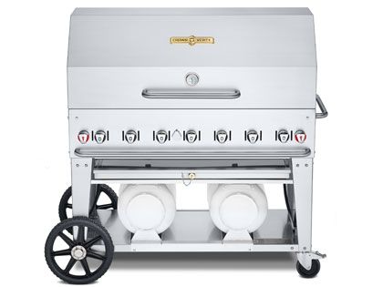 Crown Verity 48-Inch Club Series Propane Gas Grill with Roll Dome Package & Horizontal Tanks