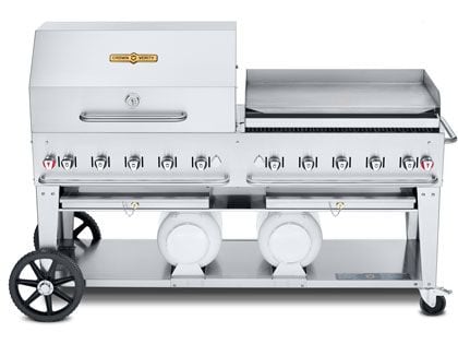 Crown Verity 72-Inch Club Series Propane Gas Grill with Roll Dome Package, Griddle Package & Horizontal Tanks