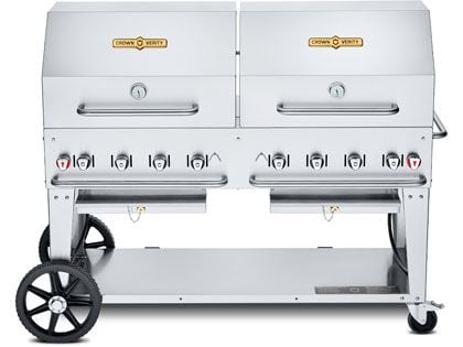 Crown Verity 60-Inch Mobile Gas Grill with 2 Roll Domes Package