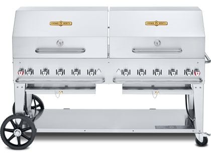 Crown Verity 72-Inch Mobile Gas Grill with 2 Roll Domes Package