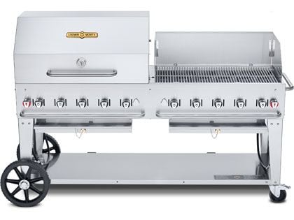 Crown Verity 72-Inch Mobile Gas Grill with Roll Dome & Windguard Package