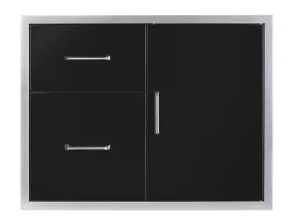 Wildfire 30 X 24 Black 304 Stainless Steel Access Door & Double Drawer Combo
