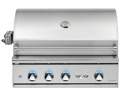 Delta Heat 32-Inch 3-Burner Built-In Gas Grill with Sear Zone, Infrared Rear Burner, & Rotisserie Kit
