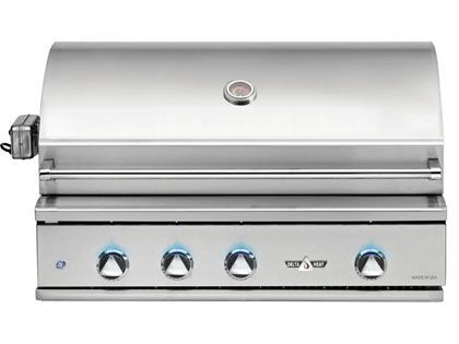 Delta Heat 38-Inch 3-Burner Built-In Gas Grill with Sear Zone, Infrared Rear Burner, & Rotisserie Kit