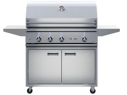 Delta Heat 38-Inch 3-Burner Gas Grill with Infrared Rear Burner & Rotisserie Kit On Cart