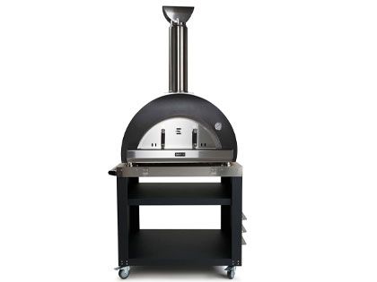 Coyote 40-Inch DUOMO Wood-Fired Pizza Oven on Cart - Matte Black