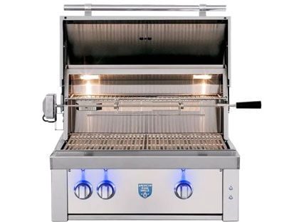 American Made Grills Estate 30-Inch 2 Burner Gas Grill with Rear Infrared Burner & Rotisserie Kit