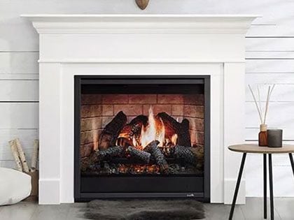 SimpliFire Inception 36-inch Electric Fireplace with Wescott Mantel & Folio Decorative Front
