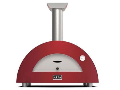Alfa Moderno 3 Pizze 43-Inch Wood-Fired Pizza Oven - Ruby Red