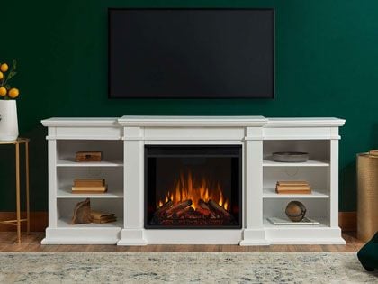Fresno 72-in Electric Fireplace TV Stand in White