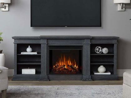 Fresno 72-in Electric Fireplace TV Stand in Antique Gray