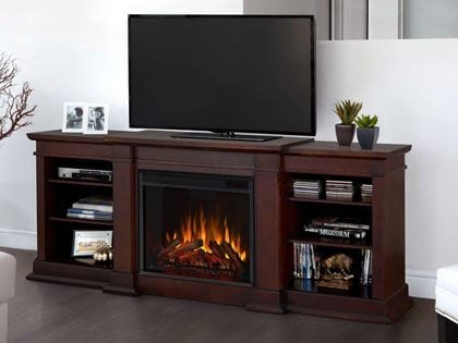 Fresno 72-in Electric Fireplace TV Stand in Dark Walnut