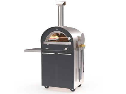HearthStone Genio 32-Inch 3.4 Sq. Ft. Capacity Hybrid Gas & Wood-Fired Multi-Fuel Pizza Oven on Cart