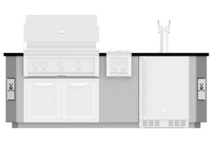 Hestan Ready-To-Assemble 8-Foot Stainless Steel Outdoor Living Suite with Beer Dispenser Cutout & Countertop