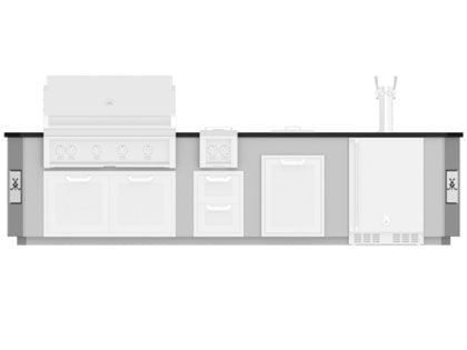 Hestan Ready-To-Assemble 12-Foot Stainless Steel Outdoor Living Suite with Beer Dispenser Cutout & Countertop