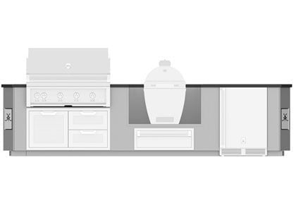 Hestan Ready-To-Assemble 12-Foot Stainless Steel Outdoor Living Suite with Kamado Grill Cutout
