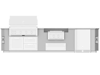 Hestan Ready-To-Assemble 12-Foot Stainless Steel Outdoor Living Suite with Power Burner Cutout