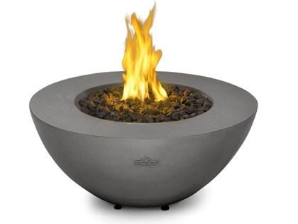 Plank and Hide Rectangle Functional Gas Firepit - Black & Wenge