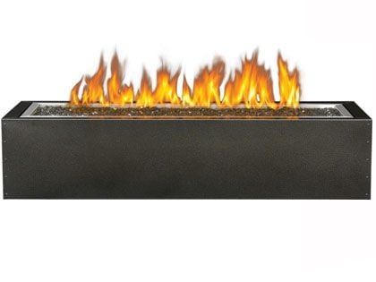 Plank and Hide Rectangle Functional Gas Firepit - Black & Wenge