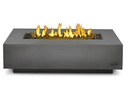 Plank and Hide Rectangle Functional Gas Firepit - Black & Wenge