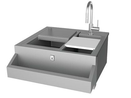 Hestan 30-Inch Stainless Steel Built-In Bar Center with Ice Chest & Sink
