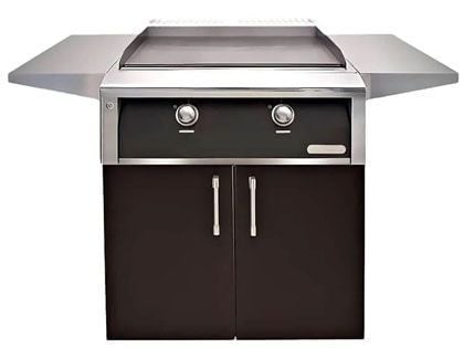 Alfresco 30-Inch Dual Zone Thematically Controlled Gas Griddle with Cart
