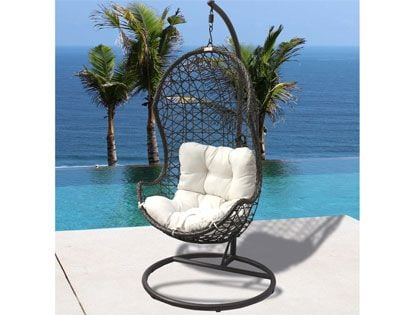 Panama Jack Accents Aluminum Cushion Hanging Chair with Metal Stand