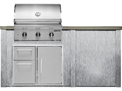 Haven 6 Ft. Outdoor Kitchen Island w/ Coyote C-Series 30-Inch Grill & 31" Dry Pantry  - Harbor Gray