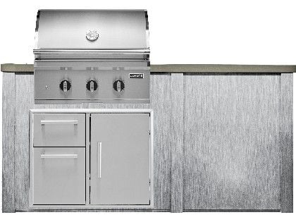 Haven 6 Ft. Outdoor Kitchen Island w/ Coyote SL-Series 30-Inch Grill & 31" Dry Pantry - Habor Gray