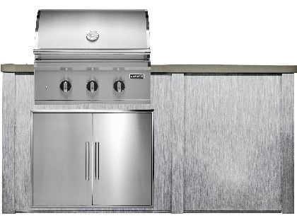 Haven 6 Ft. Outdoor Kitchen Island w/ Coyote SL-Series 30-Inch Grill & Double Access Door  - Harbor Gray