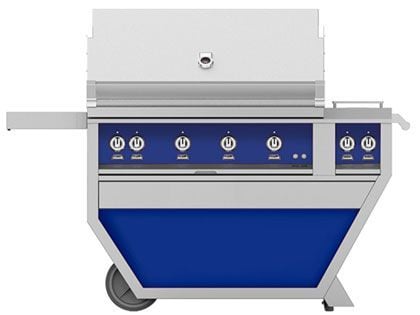 Hestan 42-Inch 4-Burner Gas Grill with Infrared Sear Burner & Infrared Rotisserie Burner On Deluxe Cart with Double Side Burner