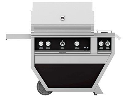 Hestan 36-Inch 3-Burner Gas Grill with Infrared Rotisserie Burner On Deluxe Cart with Double Side Burner