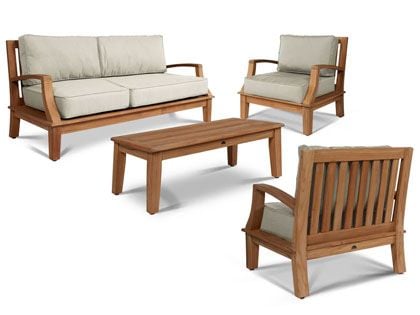 Grande 4-Piece Deep Seating Teak Sofa Set