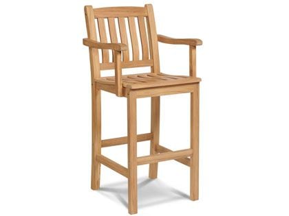 Oasis Teak Outdoor Bar Height Dining Armchair